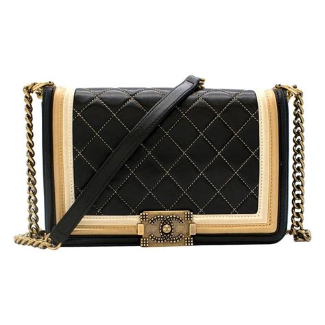 chanel black and gold boy bag|Chanel purses black original.